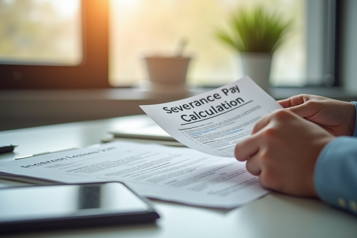 Mains tenant un document de calcul de licenciement