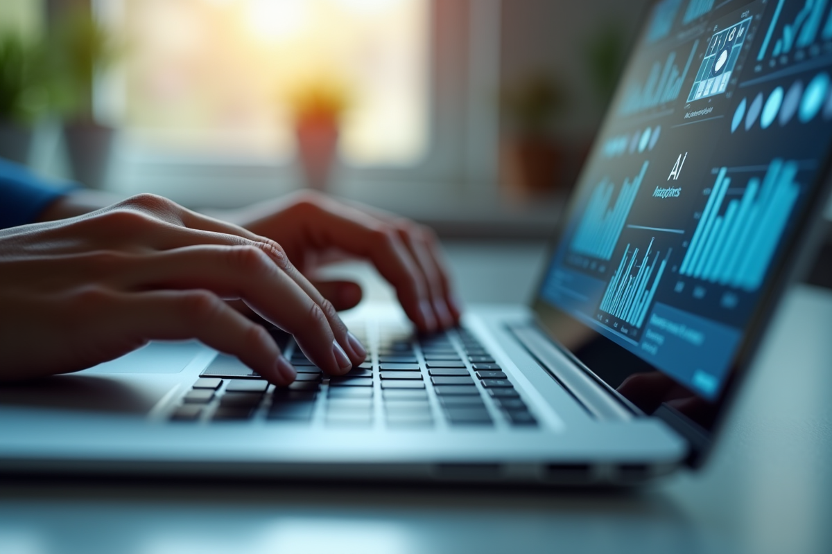 Mains tapant sur un clavier d