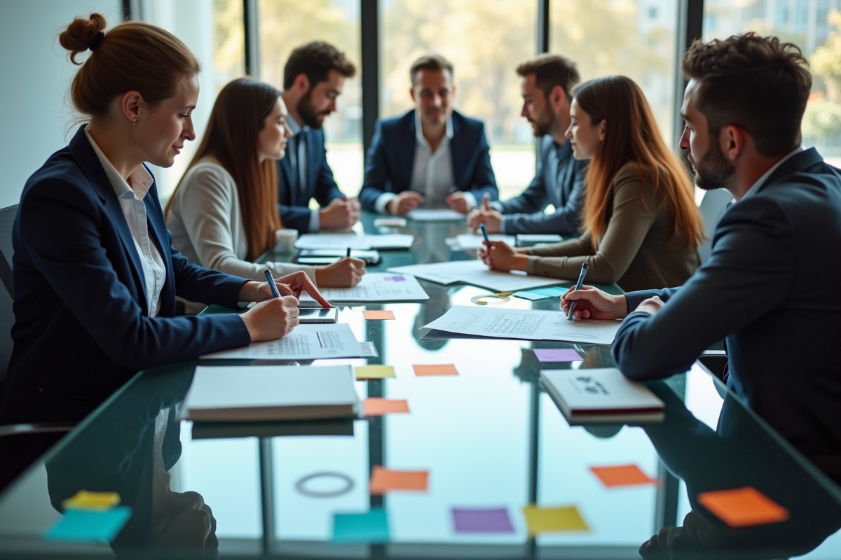 Équipe de professionnels collaborant autour d