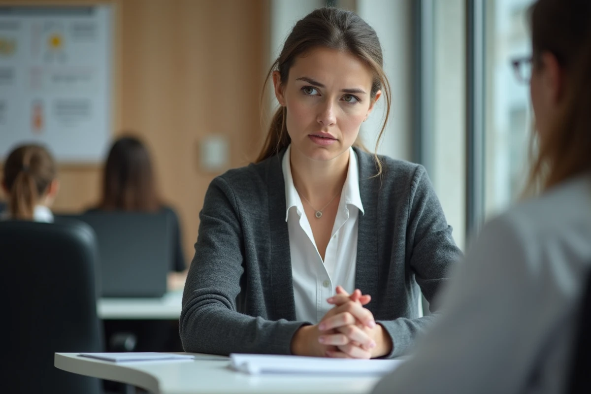 Femme anxieuse lors d