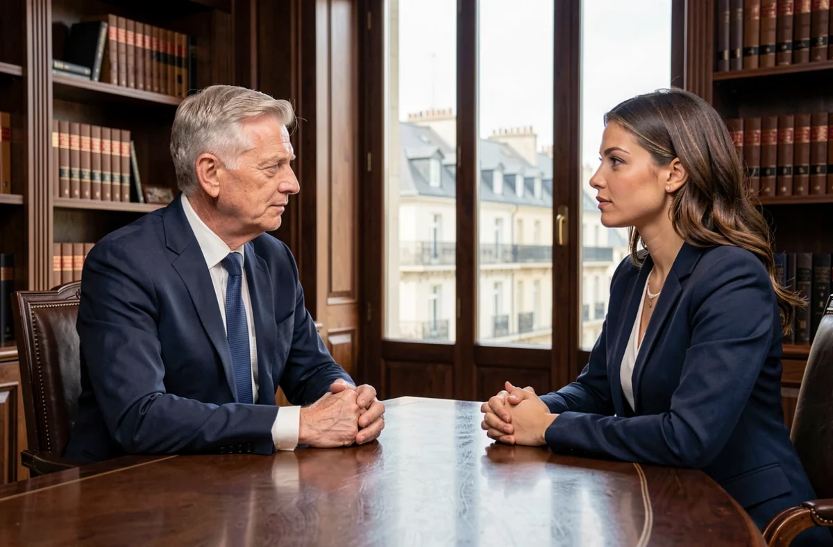 Consultant en recrutement par approche directe menant un entretien confidentiel avec un cadre dirigeant