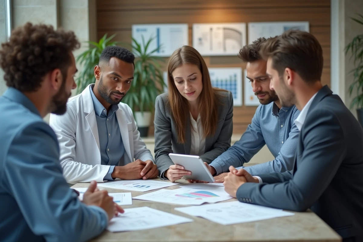 Groupe de professionnels lors d